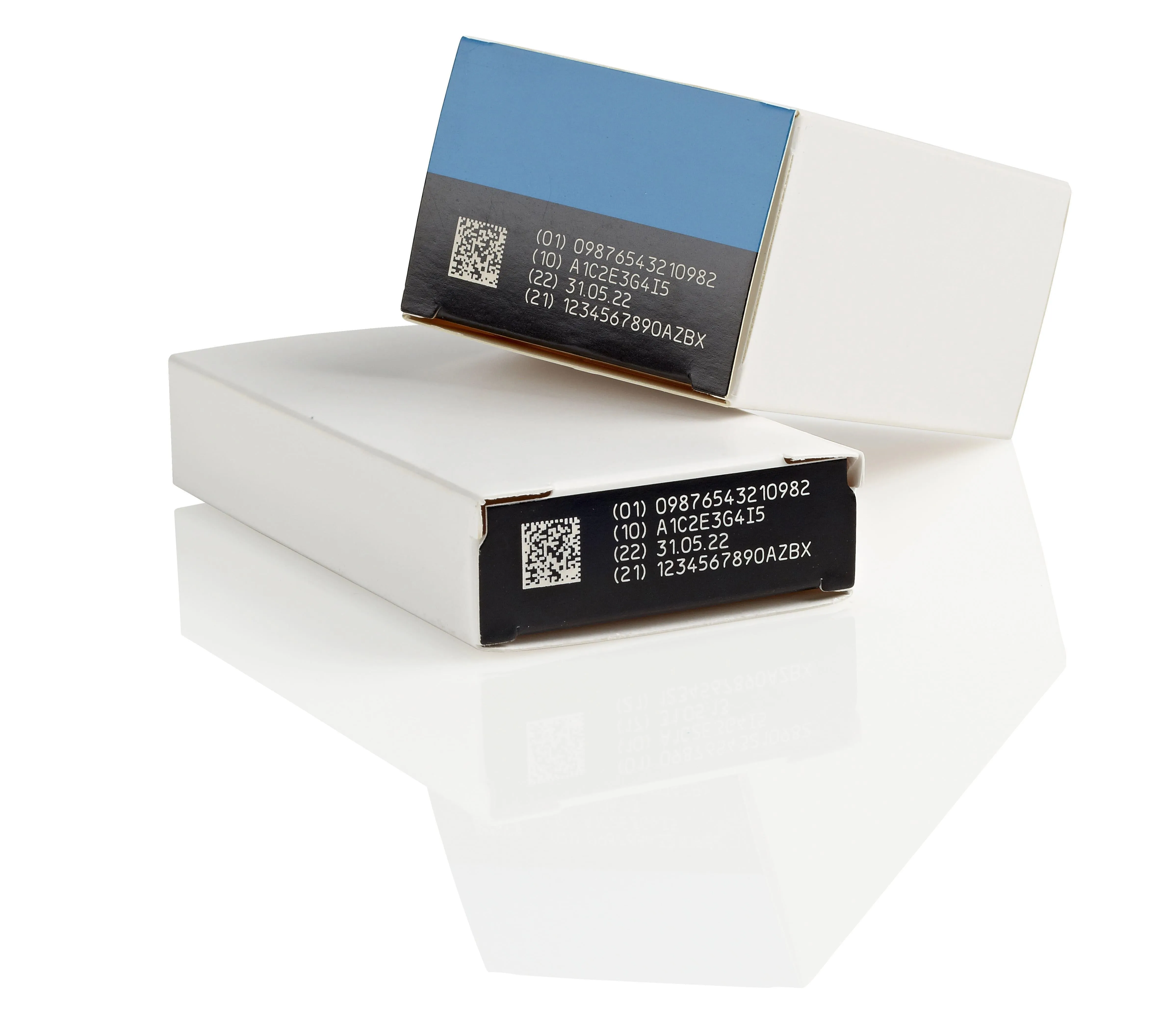 Example of a 2D barcode printed onto pharmaceutical packaging