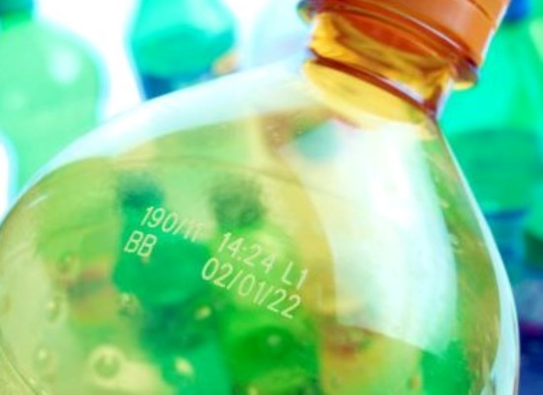 laser code on plastic bottle