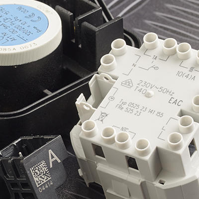 Sample of codes, including data matrix, on electronic components