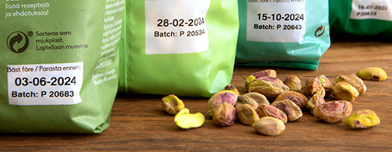Codificación en bolsas de pistachos