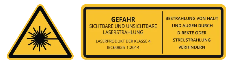 DE-Laserklassifizierung-Warnzeichen