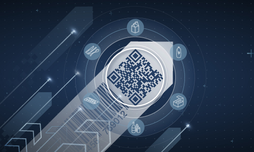 Grafische Darstellung, wie sich der Barcode in einen QR-Code verwandelt