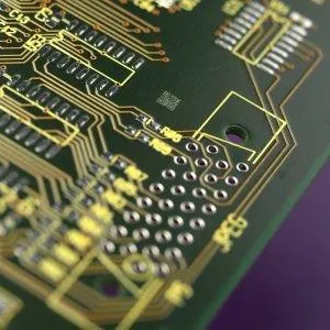Data Matrix code on electronic component 