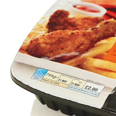 Informatie op een kant-en-klaarmaaltijd