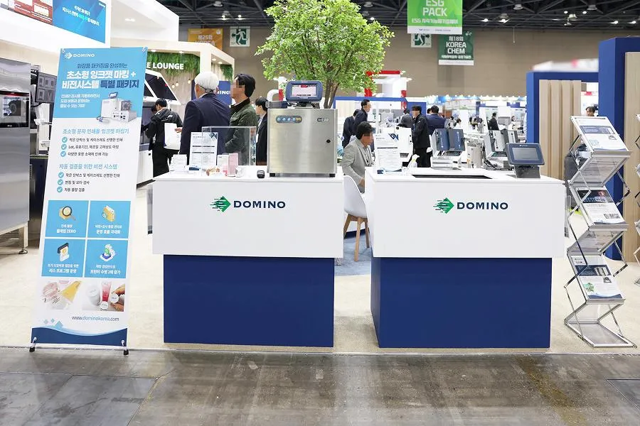 코리아팩 2026 도미노코리아 부스 - 도미노 연속식 잉크젯, 열전사