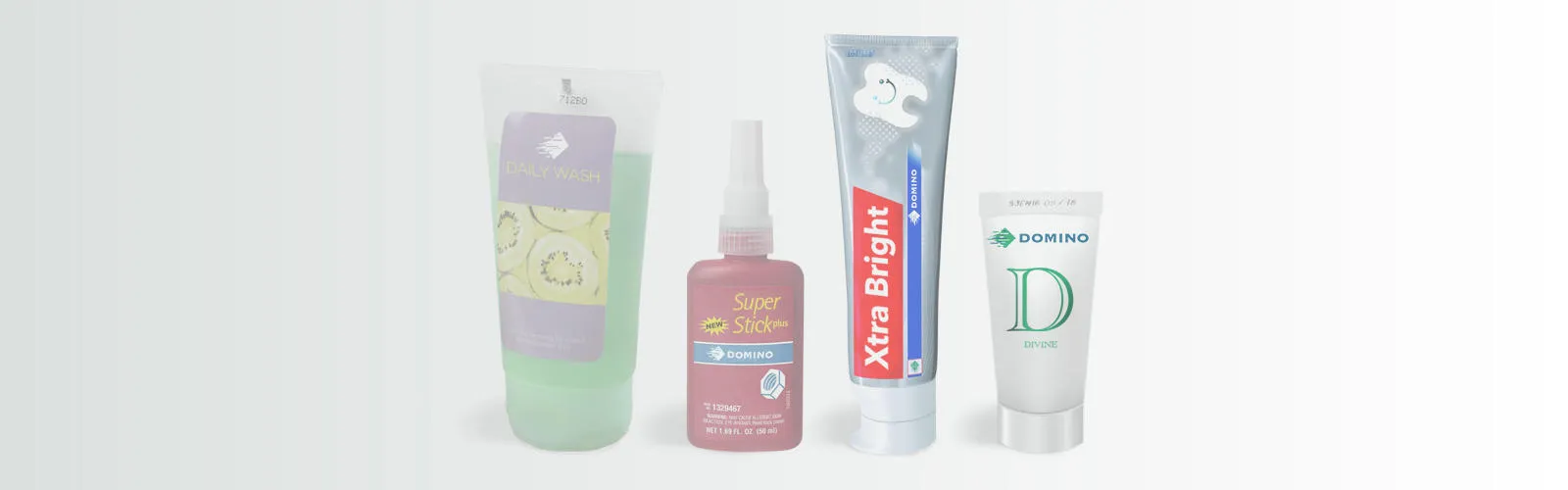 Tube coding toothpaste, moisturiser, shampoo, etc. 