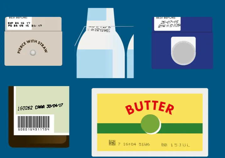 Examples of print coding errors during manufacturing