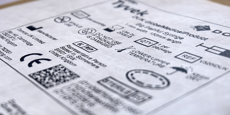 Close up image of white code on a white background