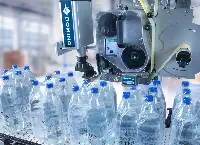 Mx350i-B Labeling on a pack of bottles