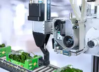 Mx350i-S Labeling a tray of vegetables on the front