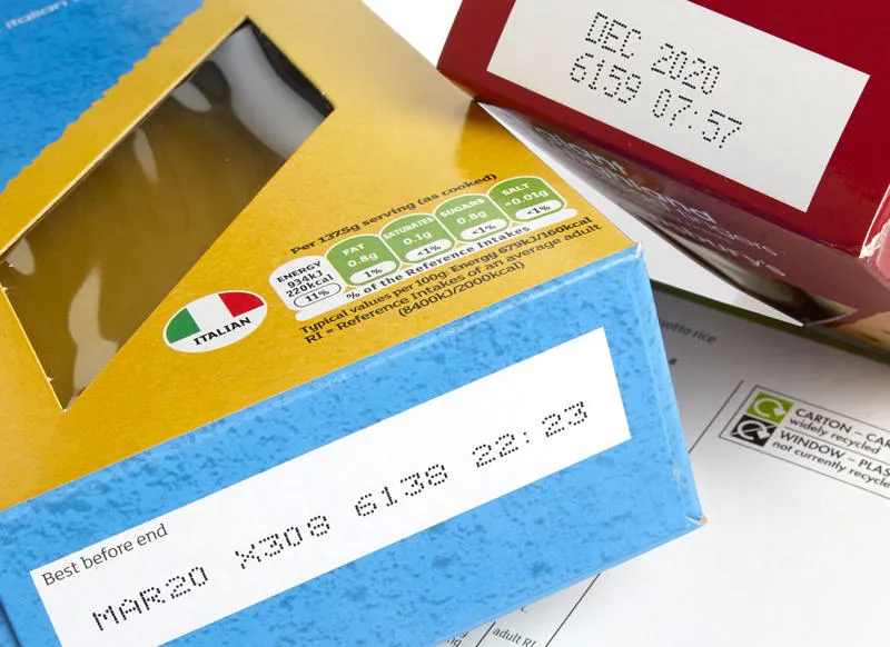 Continuous Inkjet Code printed onto spaghetti packet
