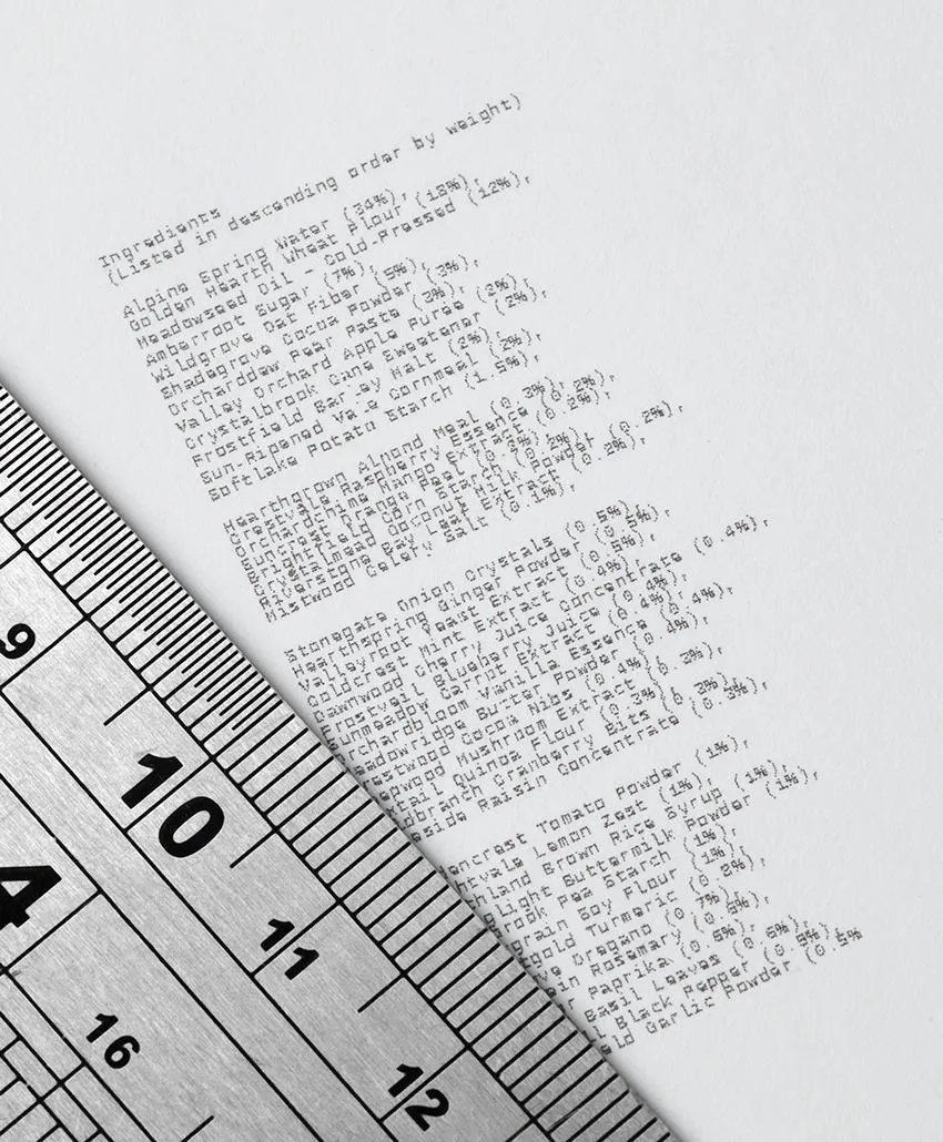 An example of small character printing with the Cx150i - using a ruler as a comparison for size