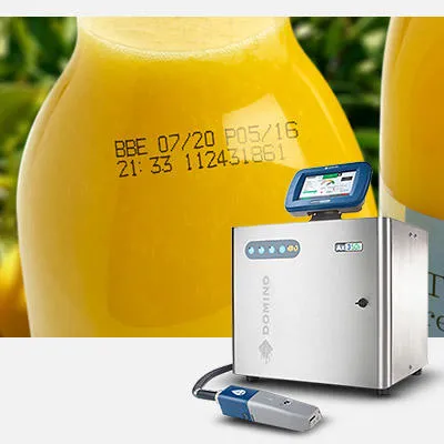 Continuous inkjet printing (CIJ) sample best before date on PET bottle