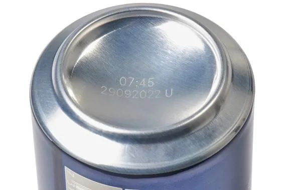 Lasermärkning av burkens botten