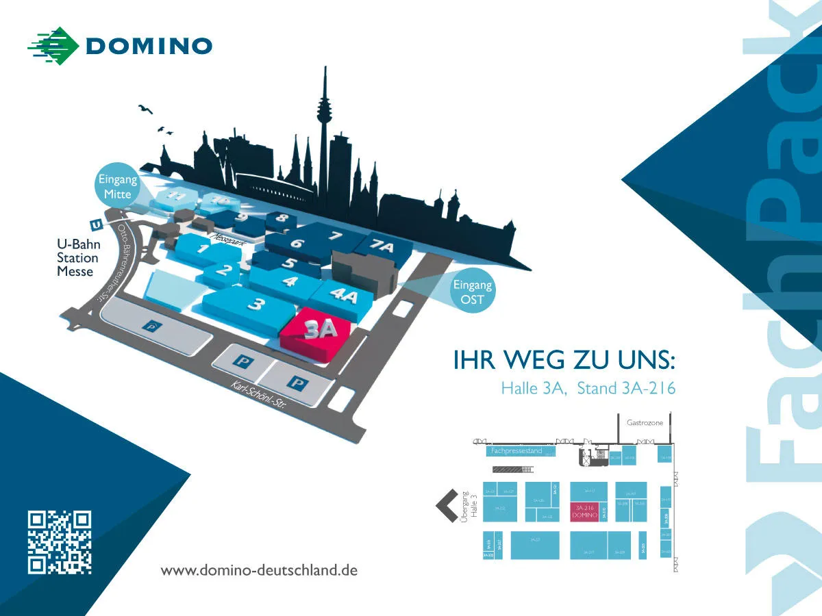 Ihr Weg zu Domino auf der FachPack 2019!
