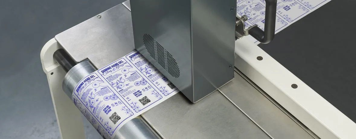 Domino label overprint-banner