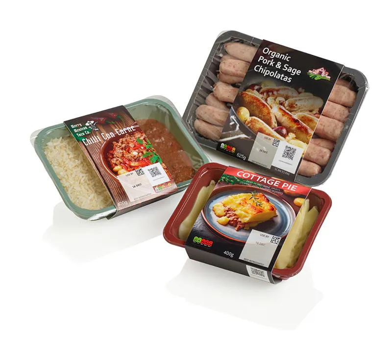Échantillons d’emballages alimentaires imprimés avec la Série Gx PRO
