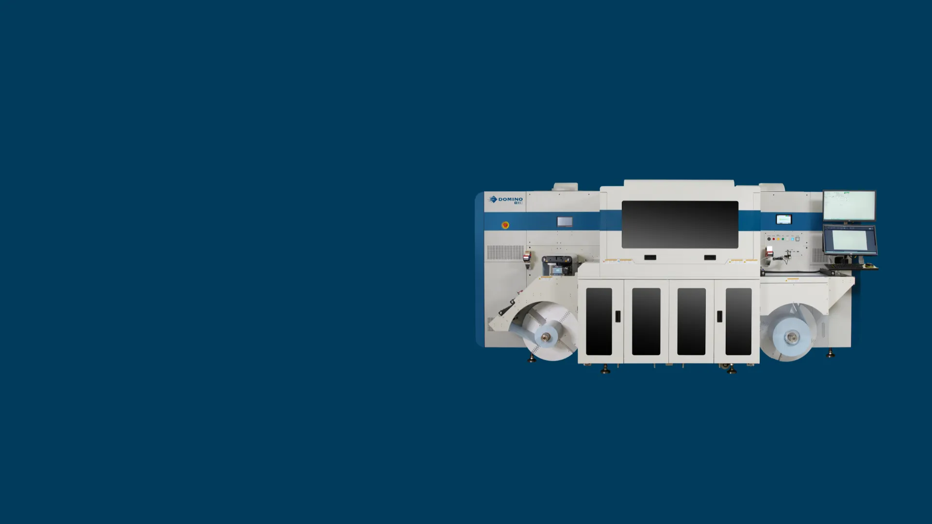 The Domino N410 digital LED label press that will be on show at Printing United Expo 2026